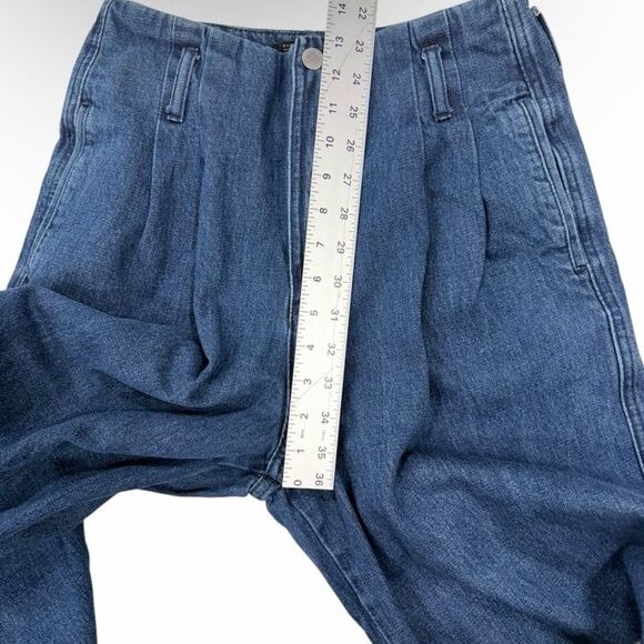 Zara High-Waisted Wide Leg Jeans Raw Hem Denim Vintage Inspired Women’s US 4 - Picture 9 of 12